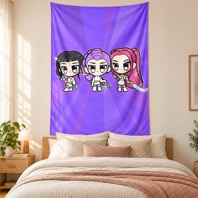 Kpop Demon Hunters Tapestry Highquality for Decorating Living Room Bedroom Dorm Walls Ideal As Bedroom Wallart Orholiday Gift