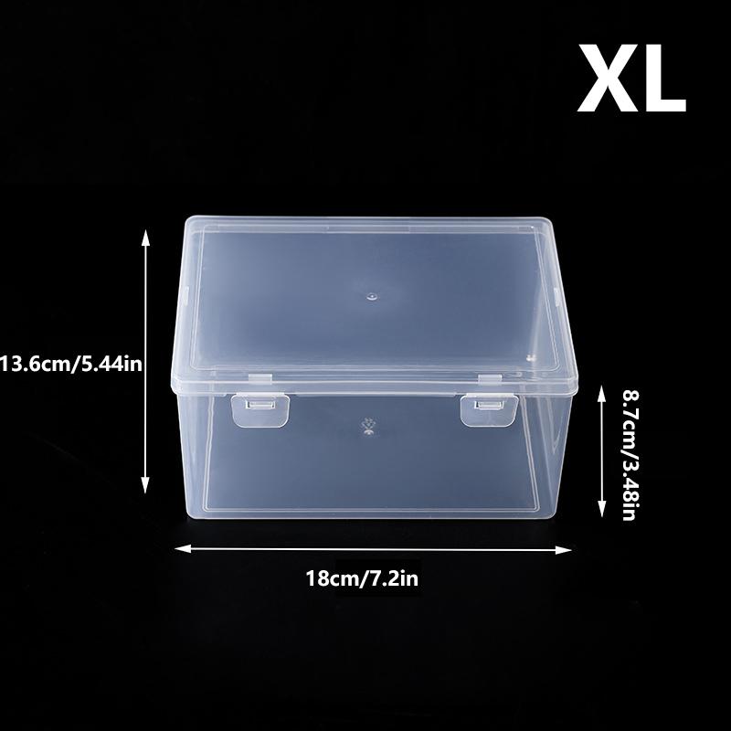 Nail Art Plastic Clear Double Buckle Storage Box Nail Rhinestone Brush Pen Buffer Grinding Files Organizer Container Case