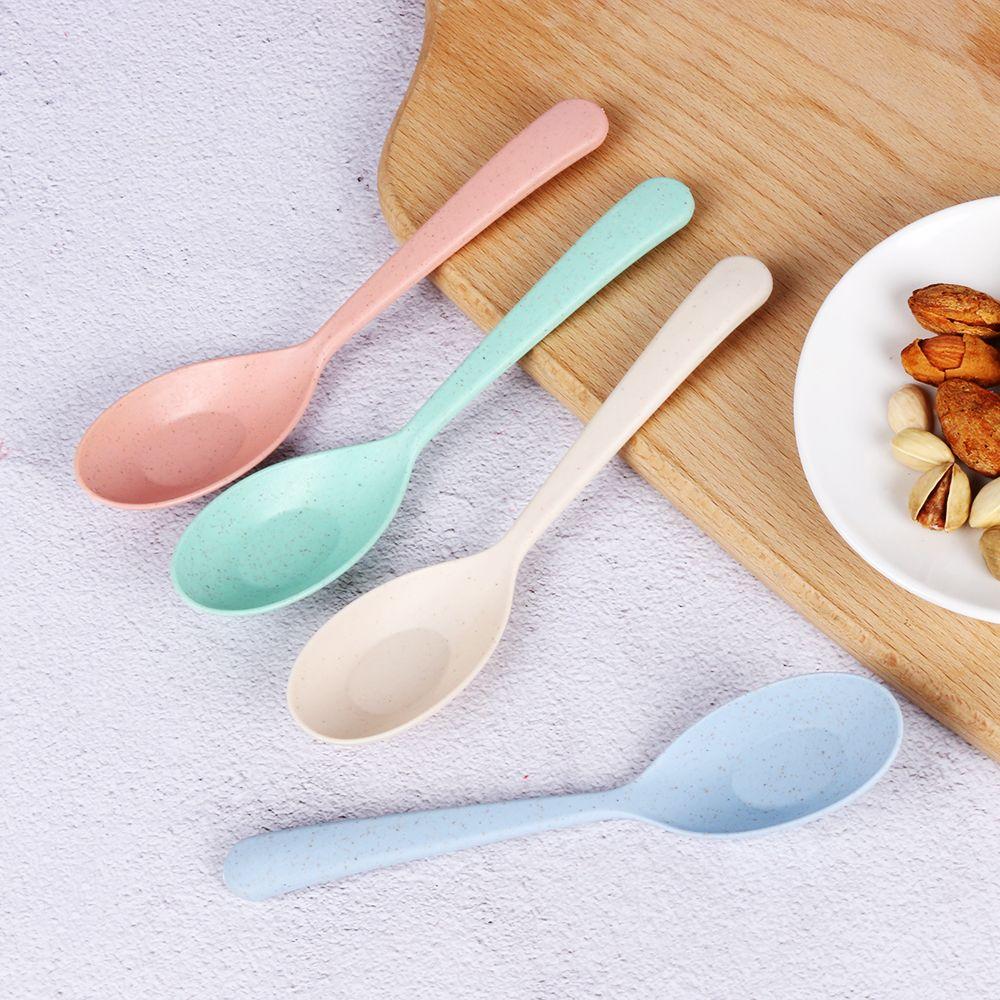 Eco Friendly Kitchen  Tableware Soup Spoon Wheat Straw Long Handle