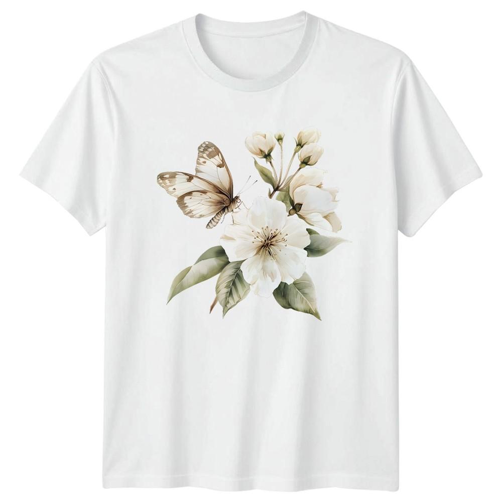 

Butterfly Flower Floral Nature Mens TShirt Womens Tee Graphic Unisex Top Unisex T-Shirt XXXXL