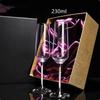 High-End Kristall Diamant Rotweinglas, Handgeschnitzt, Sektglas, Haushaltsglasbecher, Trinkgeschirr, Geschenkbox