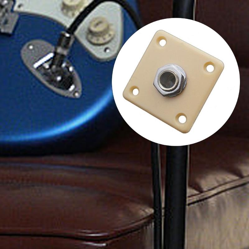 Electric Guitar Output Socket Plate With Mounting Screws Square Guitar Output Socket Seat for Electric Guitar Part