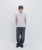 PSSHOPPER Semi-Crop Slub Vintage Short Sleeve T-Shirt [Cocoa]