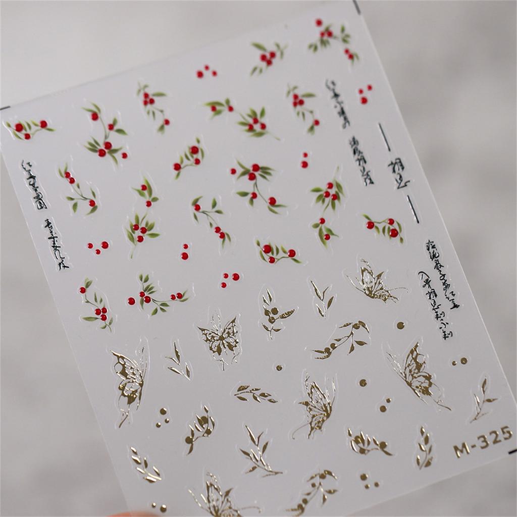 1pcs 5D Fashion Cartoon Mini Bow Nail Art Stickers Red Black White Ribbon Nail Decorations Decals DIY Nail Accessories