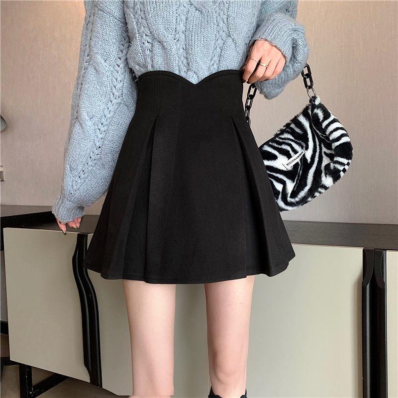 

Женская юбка А-силуэта большого размера с высокой талией и плиссировкой - Весенне-летняя короткая юбка с защитой от просвечивания XS чёрный