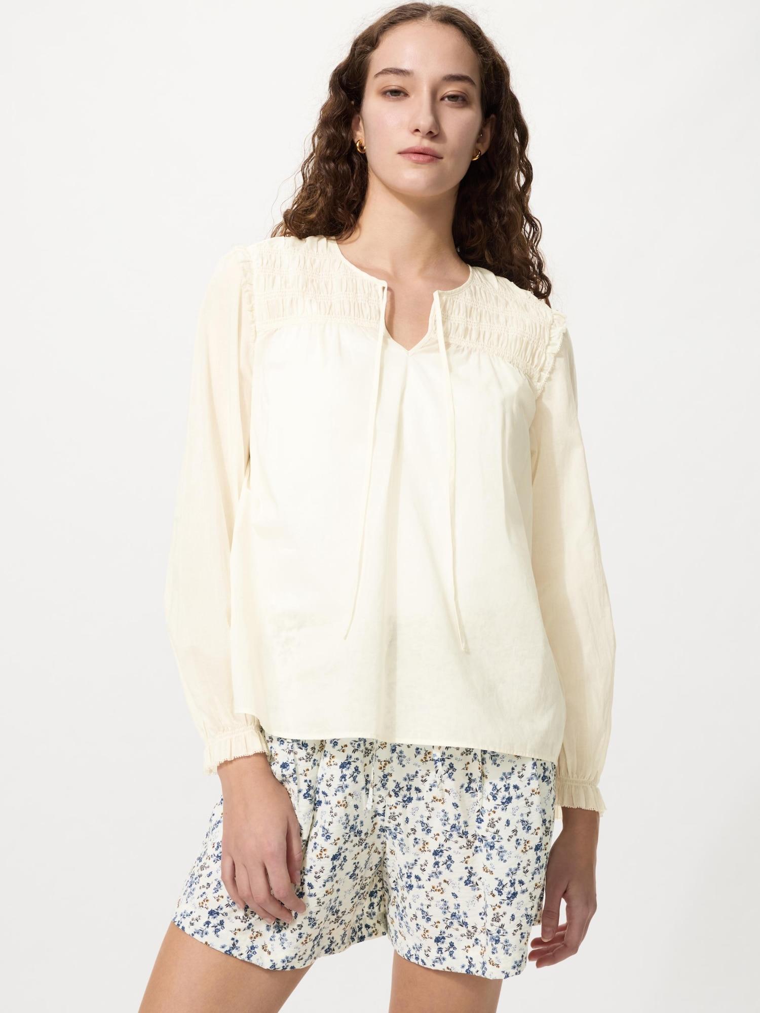 Uniqlo Япония Драпированные легкие шорты 01 OFF WHITE/XS