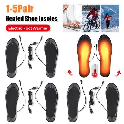 Unisex Heated Shoe Insoles Cuttable Rechargeable Heated Insoles Adjustable Temperature Multifunctional for Winter Outdoor Sports