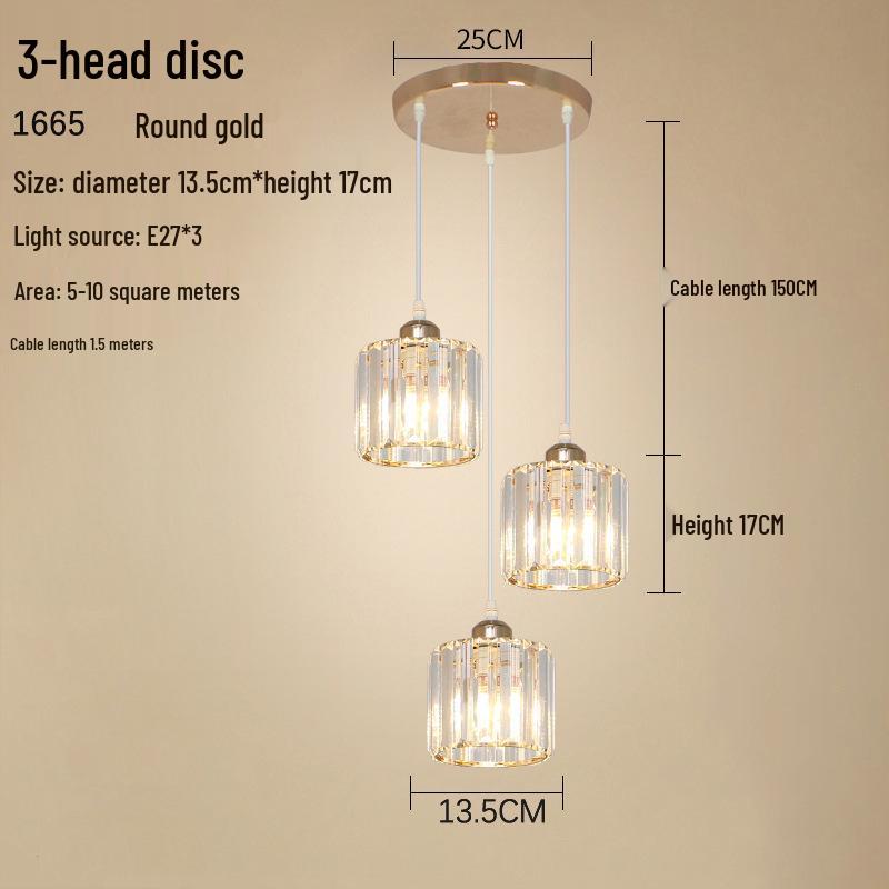 Modern Triple-Head Ceiling Chandelier for Living Room, Bedroom, or Dining Room - Sleek Cross-Border Design