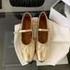 Fashion SUOJIALUN 2025 Summer New Women Flat Shoes Fashion Shallow Ladies Casual Soft Mary Jane Shoes Outdoor Dress Flat Ballet Shoes