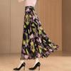New Summer Retro Ethnic Style Ink-print Chiffon Skirt Women's Long Skirt High Waist A-line Skirt