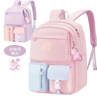 School Bag Female Backpack Primary School Junior High School Students Lightweight Burden Reduction New Large-capacity Grade 5 or 6 Girls Backpack
