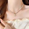 Light Luxury Pearl Choker Necklace Vintage Elegant Womens Necklace Fashion Versatile Crystal Collar Jewelry