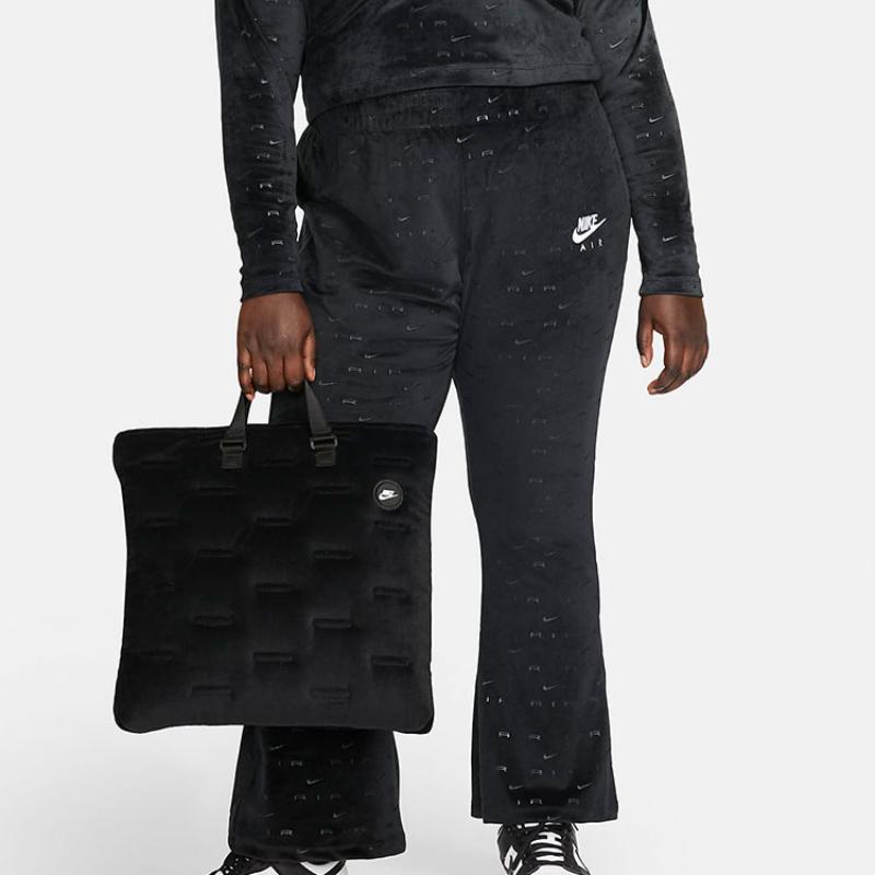 Nike Heritage Velour Fabric Tote Bag, Shopping Bag, Portable Crossbody Bag, Shoulder Bag Unisex Black Casual DB4196-010