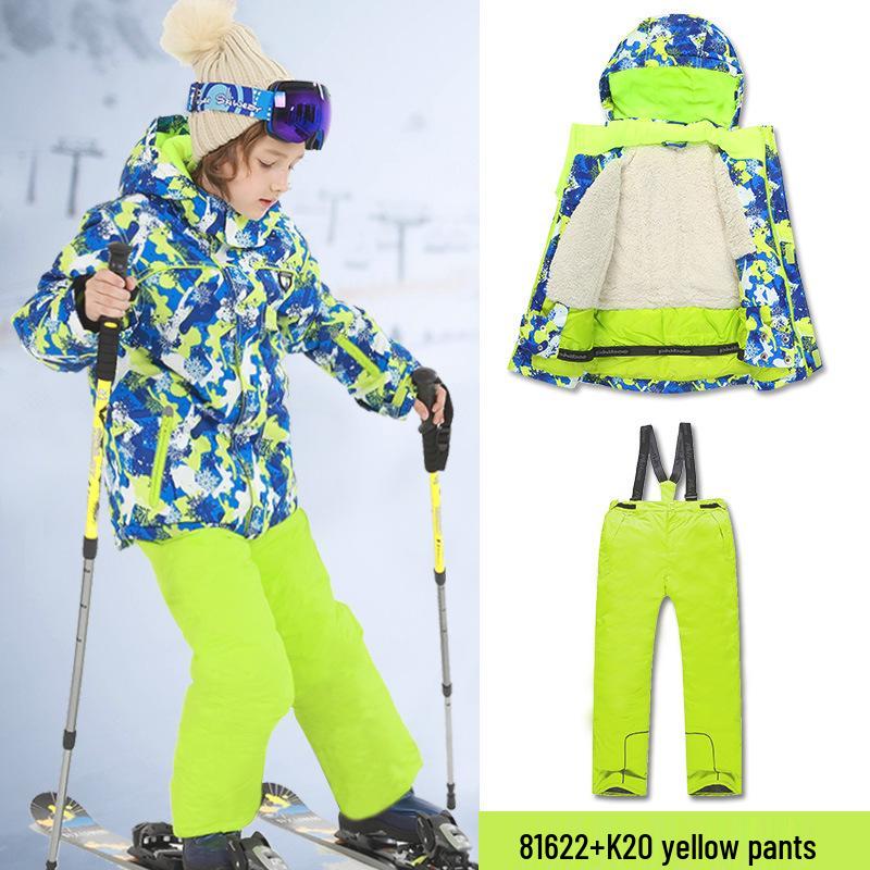 

Детский лыжный костюм Phibee Маленький слон: Ветрозащитный, Водонепроницаемый, Утепленный Штормовой Комплект для Мальчиков и Девочек 134/140 (Height 130-140 cm)