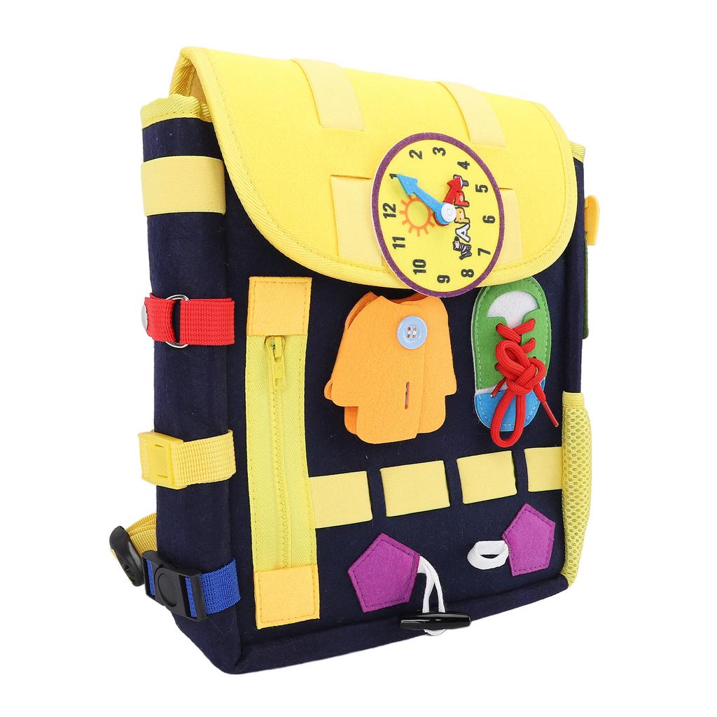 Toddler Backpack with Buckles Felt Educational Learning Activity Sensory Backpack Large Capacity Bag