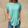 Moda dame ocazional umăr pozitiv decolteu rotund culoare solidă cu mânecă scurtă pulover Top