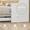 Full Size Murphy Bed with Charging Station and Drawer, Full Size Mobile Cabinet Bed Frame, Murphy Chest Bed for Bedroom, Guest