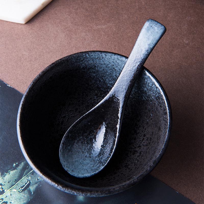 Ceramic Japanese Soup & Rice Spoon - Cute, Creative Teaspoon for Tableware and Cooking.