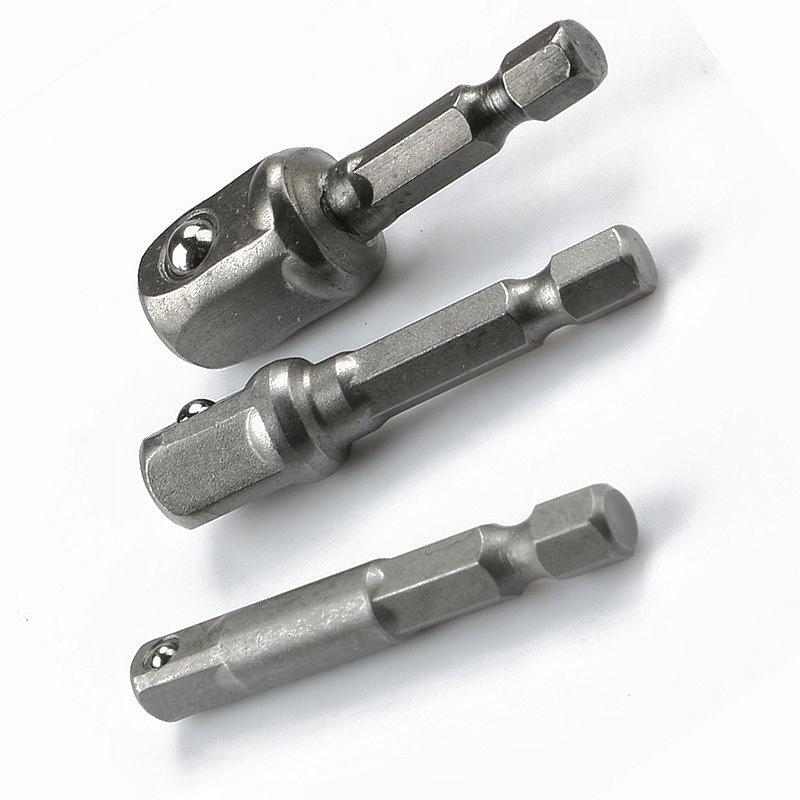 Chrome Vanadium Steel Socket Adapter Set Hex Shank 1/4" 3/8" 1/2" Extension Drill Bits Bar Set Power Tools TF003