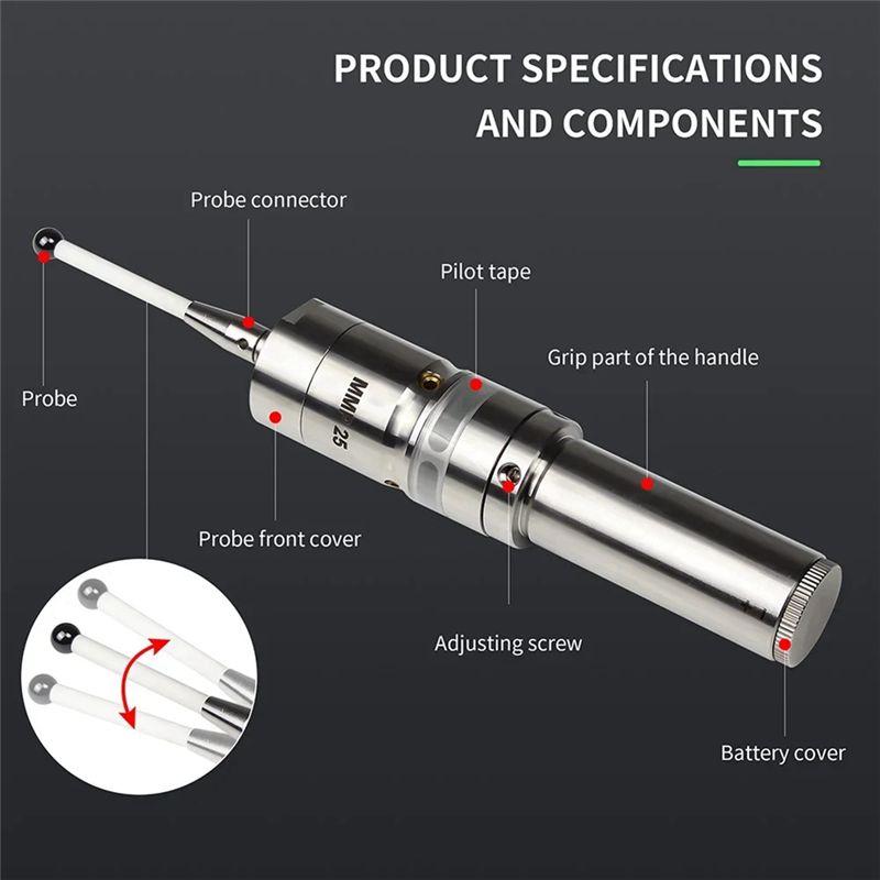 Aug. MMP25 3D Light Edge Finder CNC Machining Center Sub-Center Rod Detection Sensor Glowing Sound High Precision 0.001