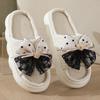 Butterfly Knot Linen Slippers for Women, Summer Home, Anti Slip, Daily Breathable, with A Sense of Stepping on Poop