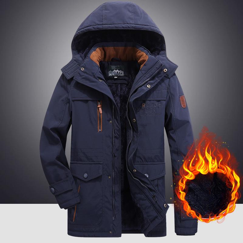 Winter Velvet Thickened Cotton-padded Jacket Medium and Long Cotton-padded Jacket Warm Cotton-padded Jacket Multi-pocket Jacket
