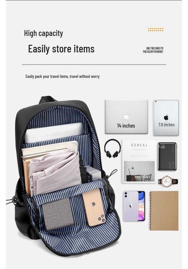 Kuangjiao Men's Multifunctional Lightweight Backpack for School and Travel