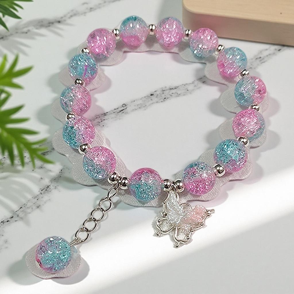 Butterfly Love Flower 10mm Handmade Beaded Bracelet - Original, Personalized, Exquisite Jewelry Gift for Friends and Newcomers