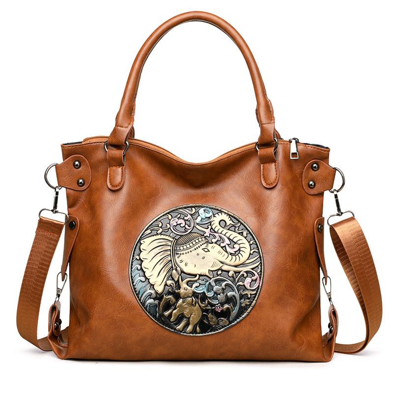 IELGY Retro Chinese Style Classy Shoulder Bag Large Capacity Tote Bag