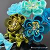 Tsumami-zaiku hair ornament for Coming-of-Age Ceremony, Wedding, Kimono, Yukata, and other occasions. Features a wisteria design.