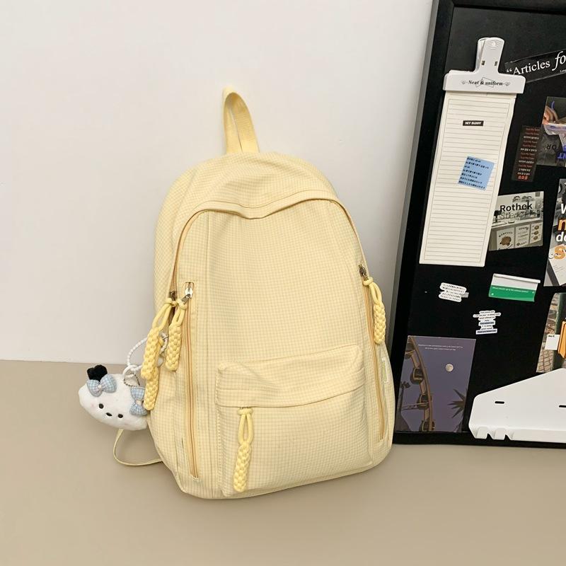 Schoolbag High-value New Cute Children's Mini Schoolbag Mori Sweet Wind Girl Cream Solid Color Versatile Backpack