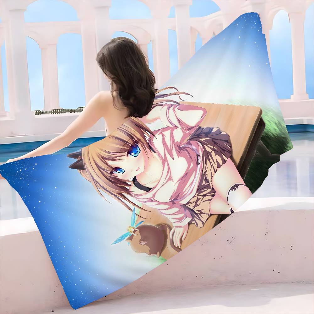 Anime Sexy Girls Cute Anime Microfiber Beach Towel Absorbent Quick Dry Soft Yoga Swimming Resort Mountain Climbing Towel
