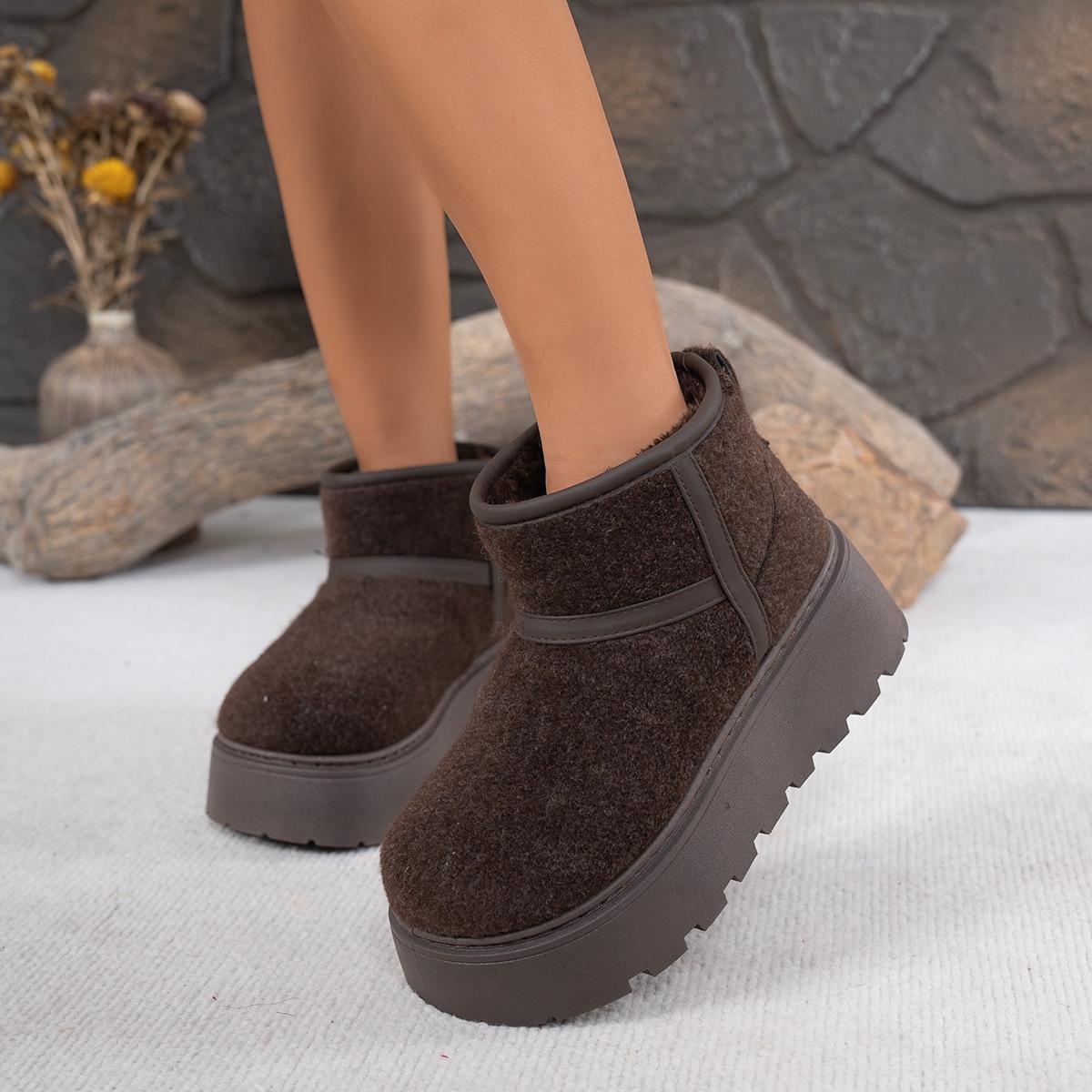 

Женские зимние теплые сноубутсы большого размера, с мягкой подкладкой, водонепроницаемые ботильоны, нескользящая уличная обувь, ботинки для хайкинга, альпинизма, спортивные ботинки 42 темно-коричневого