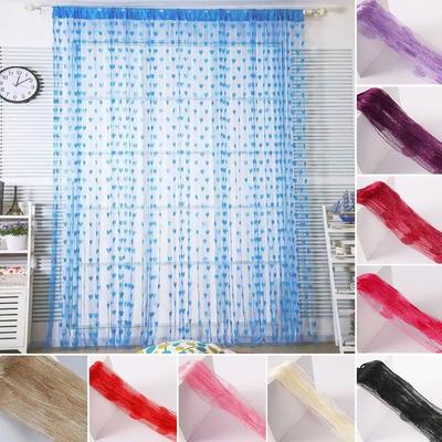 Fashion 100x200cm Line Curtain Colorful Heart-shape Cord Curtain Tassel Door Window Curtain Living Room Decoration
