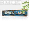 [ Activation] 2D Flat, [ Activation] 2D Fla2D Plane, 1pc, "Tower Lane" Durable Plaque (15.7 X 3.9 Inches / 40 Cm X 10 Cm), Suitable for Home, Shop, Ma