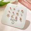 Charming Petite Silver Needle Earrings Set for Women - Cute, Colorful, Sweet Exquisite Styles