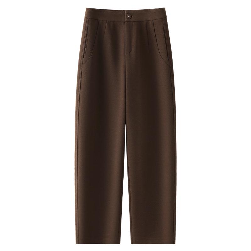 

Khaki Cashmere Women s Nine-Point Straight-Leg Harem Pants - 2024 Autumn/Winter Collection 2XL