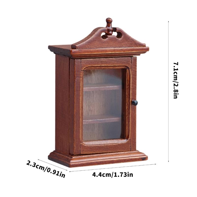 Antique Miniature Wooden Hanging Shelf For Doll House Scene Decoration Easy Assembly Craft Model Project Furniture