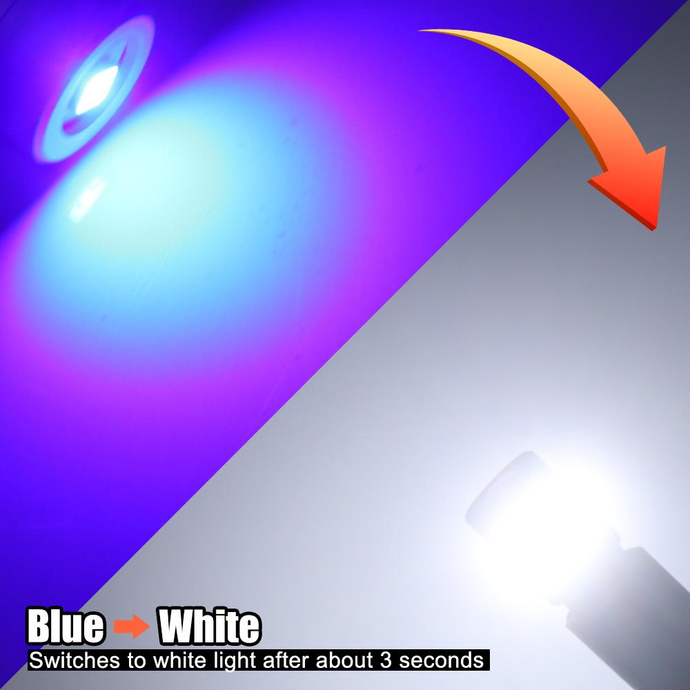 MAXGTRS 2x Two Color Switch T10 LED W5W Car Side Interior lights 12V Bulb 2835 Chips 194 168 White 6000K Parking Dome Lamps