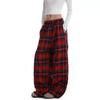 Damen Retro Rote Karottenhose Lässig