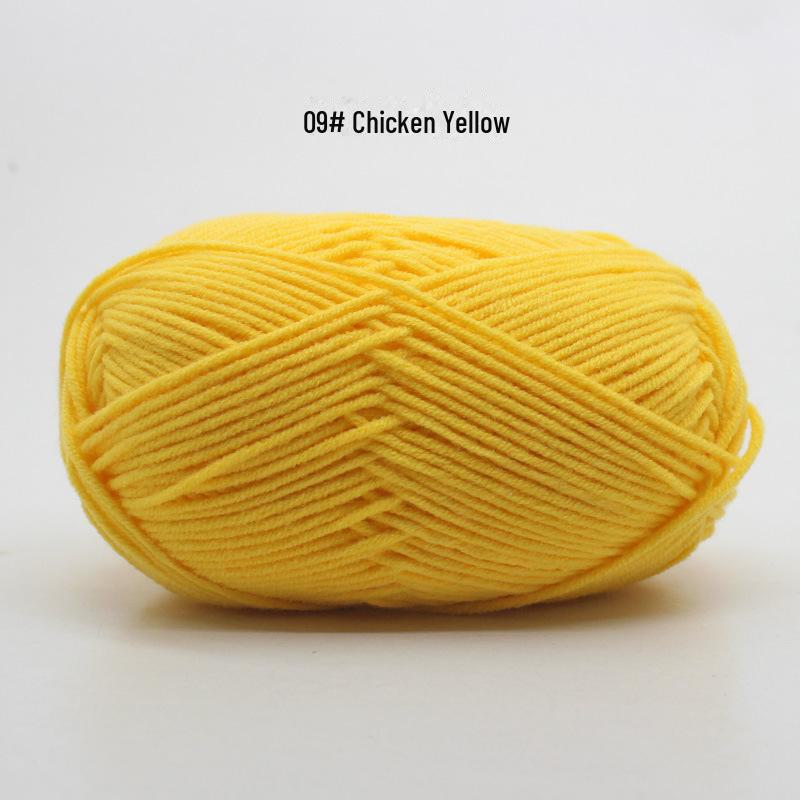 

4 нити пряжи из молочного хлопка средней толщины для ручного вязания детских изделий