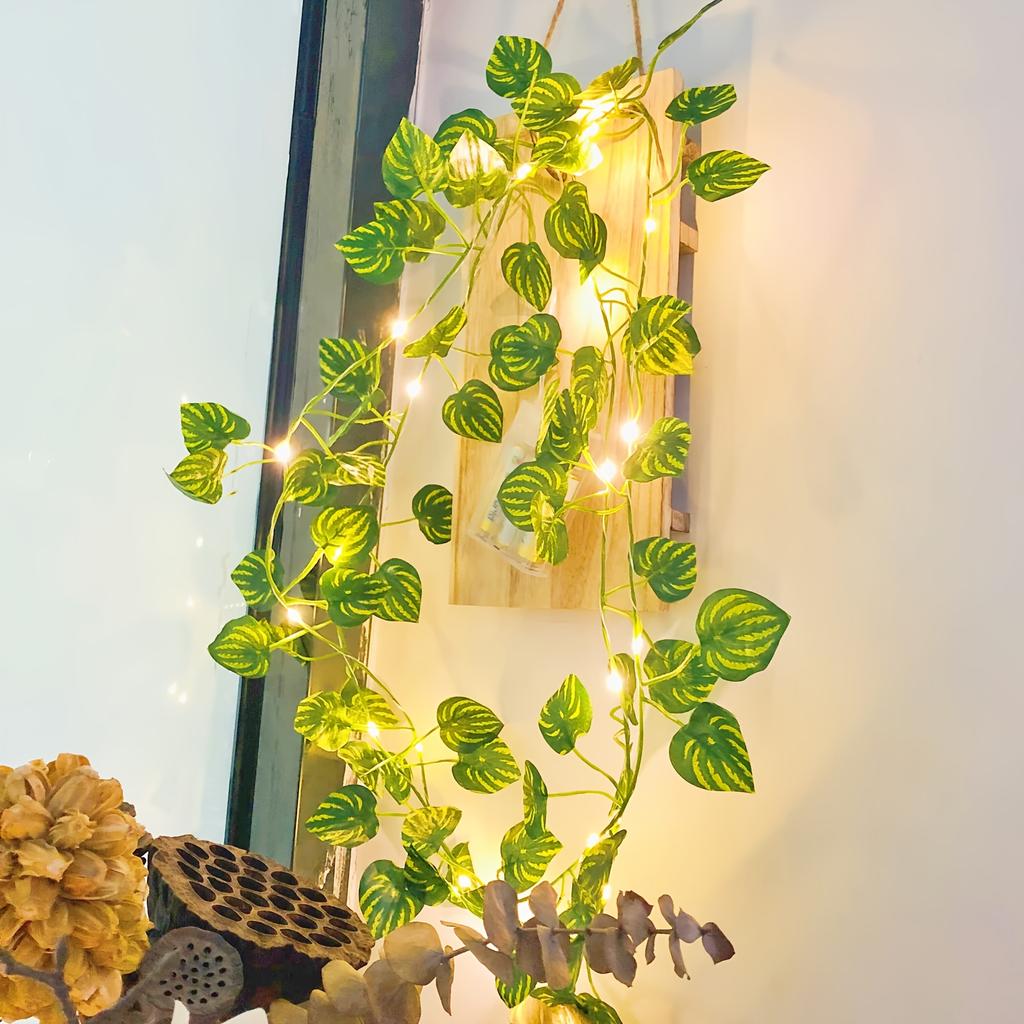 USB Artificial Vine Wedding Fairy Lights Christmas Tree Garland Light Flower Green Leaf String Lights Home Decor