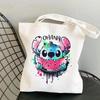 Lilo & Stitch Print Canvas Shoulder Backpack and Shopping Bag