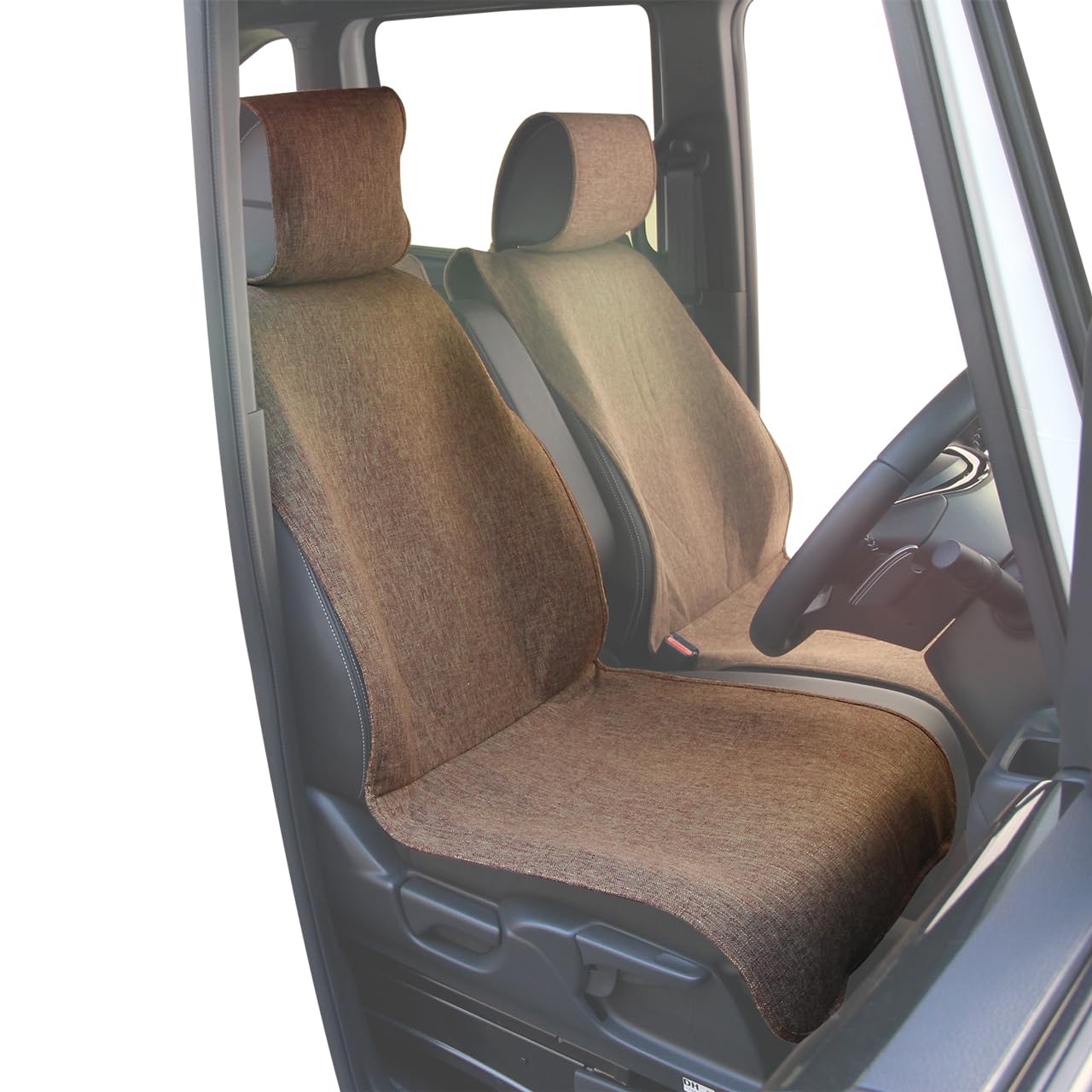 

Nishiki Sangyo Tomboy Calm Seat Universal Fit for Kei and Standard Single Front Soft Covers, Cars, Seat, Linen-Like Fabric, Brown, AM-7363
