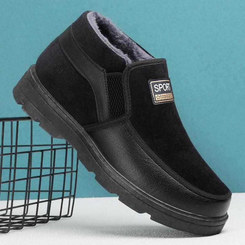 Cotton shoes men's new winter boots TEMU piled thickened elderly shoes cold-proof and warm men's boots thick-soled comfortable cotton boots