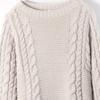 Autumn New Western Style Foreign Trade Women Clothes Fashion Simple and Versatile Solid Round Neck Twist Pullover Long Sleeve Sweater