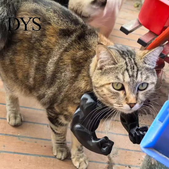 Pet Superhero Costume Props Funny Cat Muscle Arms, Hilarious 3D Printed Muscular Lightweight Halloween Shoulder Attachment for Feline Cosplay