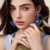 Vintage Enamel Flower Drop Earrings for Women Geometric Statement Fashion Alloy Jewelry Earring PD2068