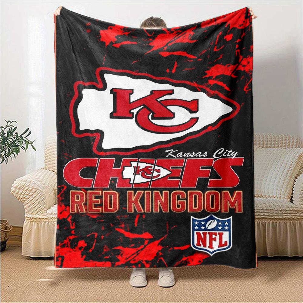 Coperta in Flanella con Stampa Kansas City Chiefs Alta Qualità Calda Confortevole Coperta per Tutte le Stagioni Perfetta per Regali Decorazioni per la Casa