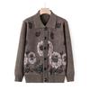 Middle-aged elderly sweater cardigan female mother wear autumn clothes old lady knitted sweater jacket grandma autumn clothes